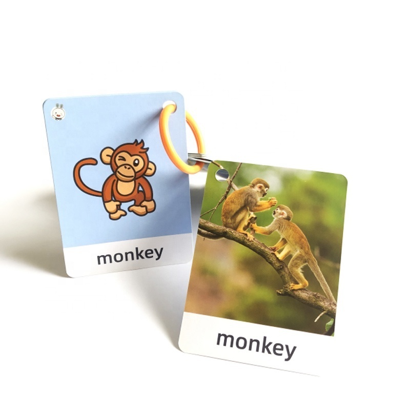 Animal word card customization Learning playing cards Solitaire puzzle children's cards