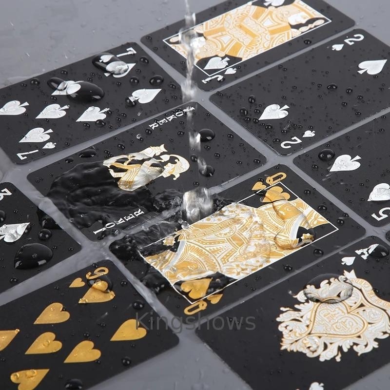 100 dollar gold plated playing card black gold silver foil edge printed plastic pvc poker playing cards set dubai