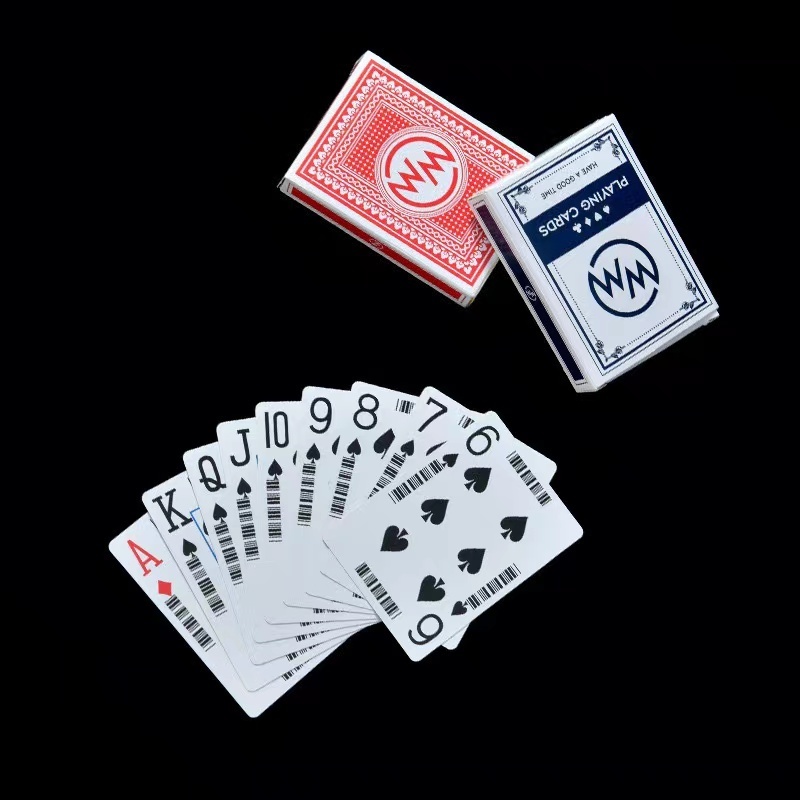 custom high quality barcode casino grade gaming bridge joker poker club special playing cards deck set