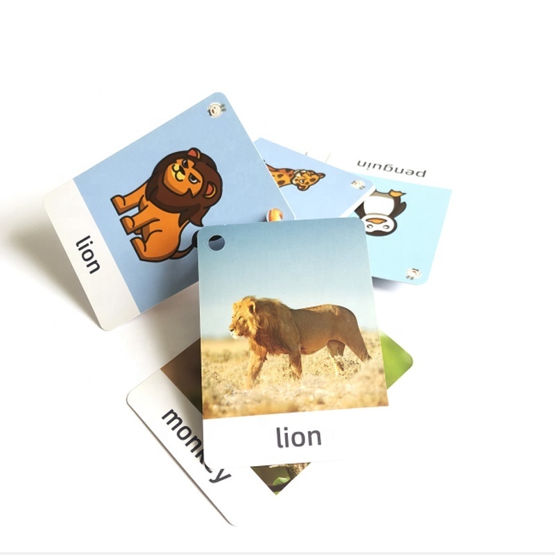 Animal word card customization Learning playing cards Solitaire puzzle children's cards