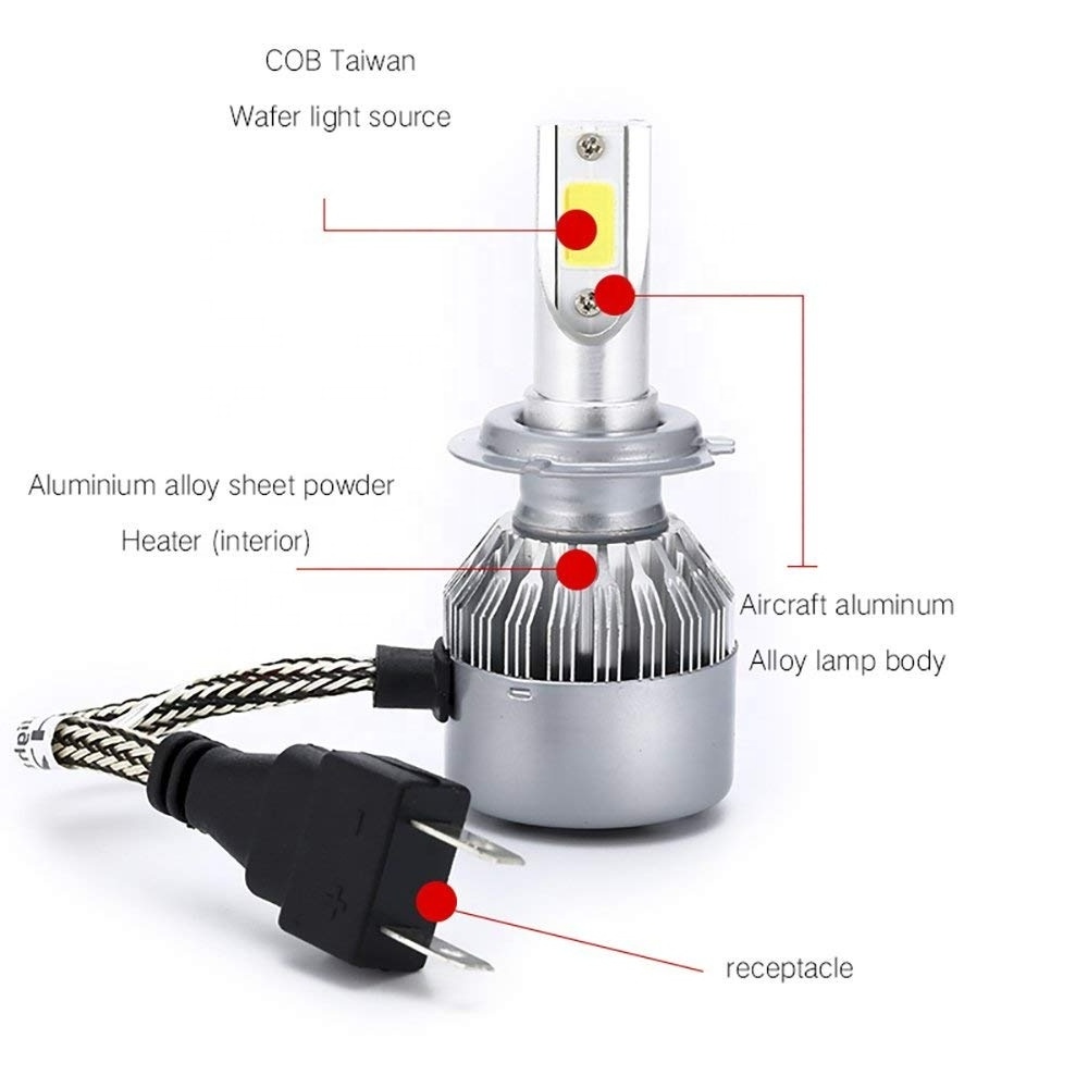 Car Restoration 36W Headlight Bulb Hid 6000k C6 Led Headlight Bulb For Car Accessories