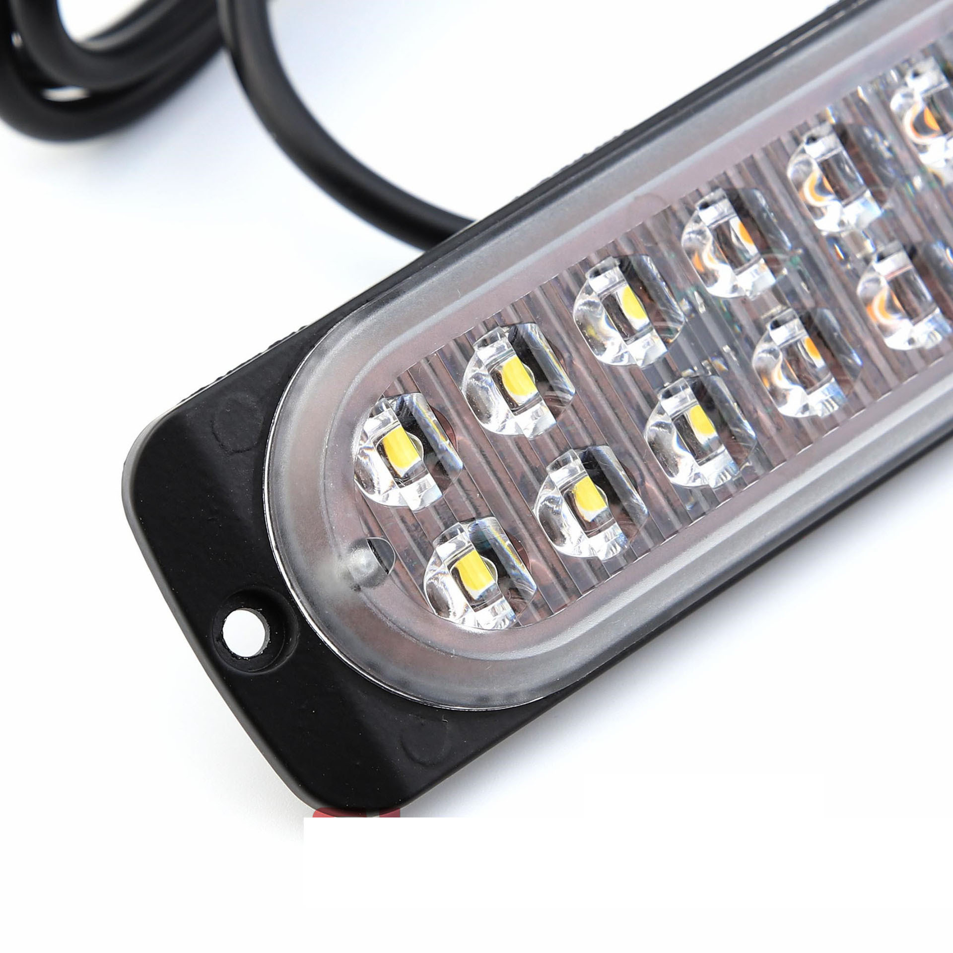 24 LED Amber Strobe Lights for Vehicles Trucks Emergency Strobe Lights 12V -24V Warning Hazard Flash Strobe Lights Bar Grille