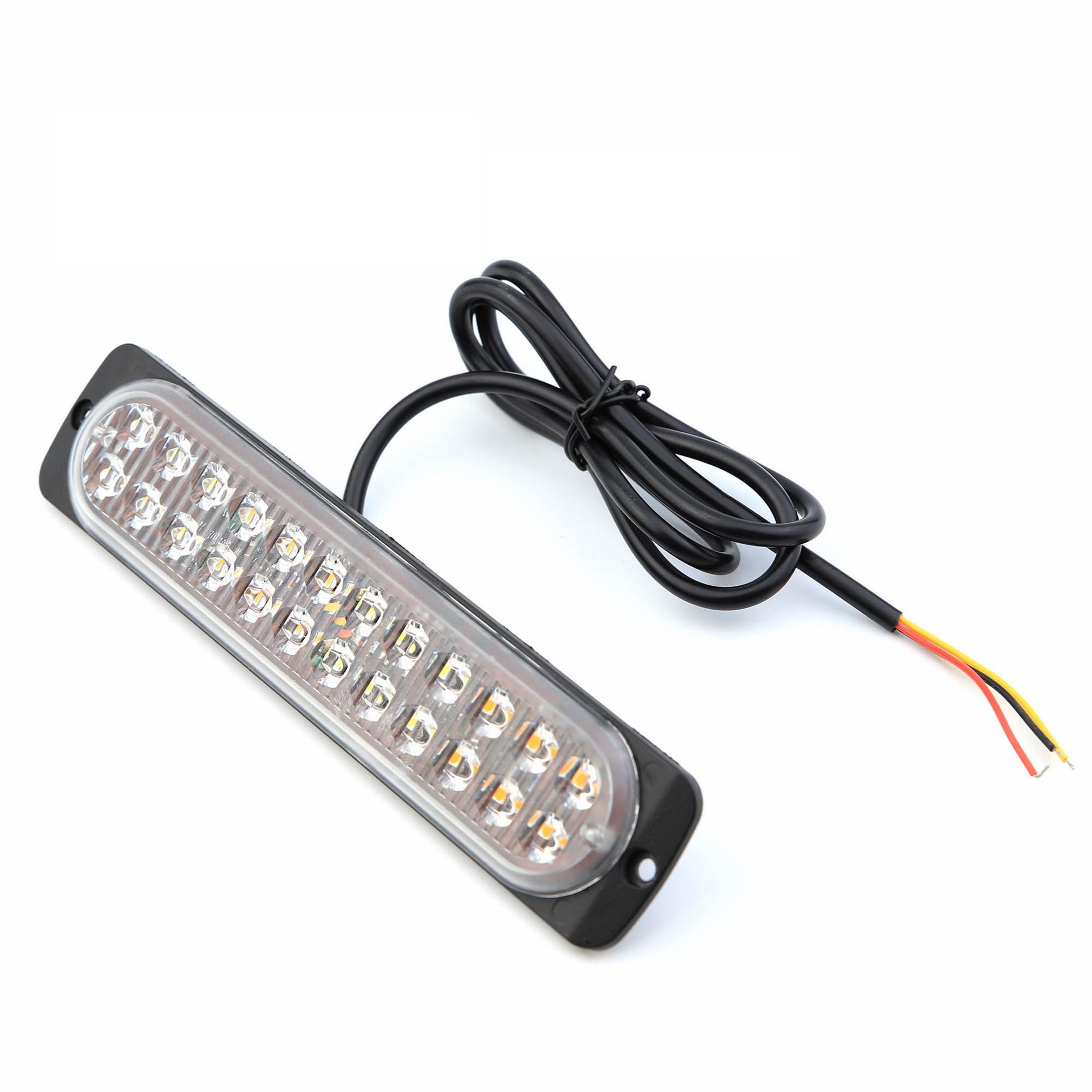 24 LED Amber Strobe Lights for Vehicles Trucks Emergency Strobe Lights 12V -24V Warning Hazard Flash Strobe Lights Bar Grille