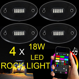 4,6,8,12 Pods LED waterproof rock light RGB multicolor APP blue-tooth control music flashing car underbody rock led lights