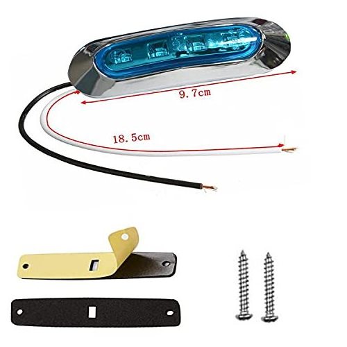 Kingshowstar 4LED Boat Marine Light Interior Courtesy Strip Light Deck Navigation Night Fishing Lighted for Kayak Pontoon