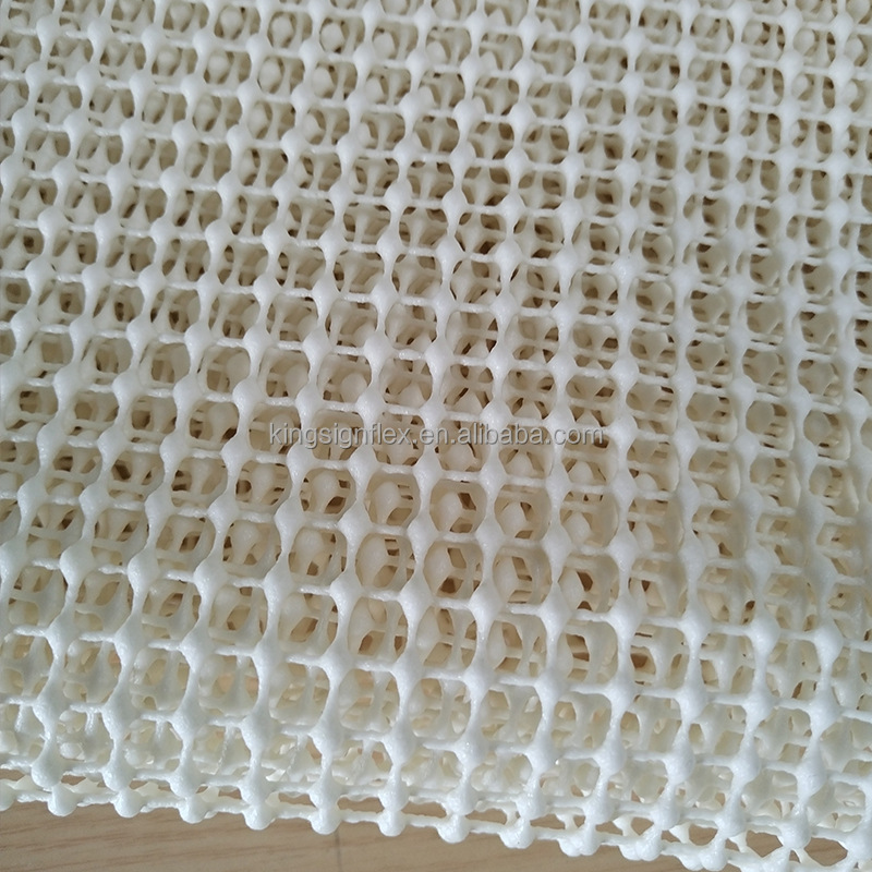 PVC Anti-slip grid hollow net backing Eco Friendly Polyester Mesh Foamed PVC Mat