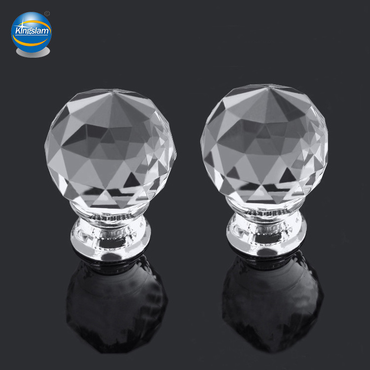 Furniture Knob Zinc Crystal Glass Cabinet Handle Dresser Closet Handle