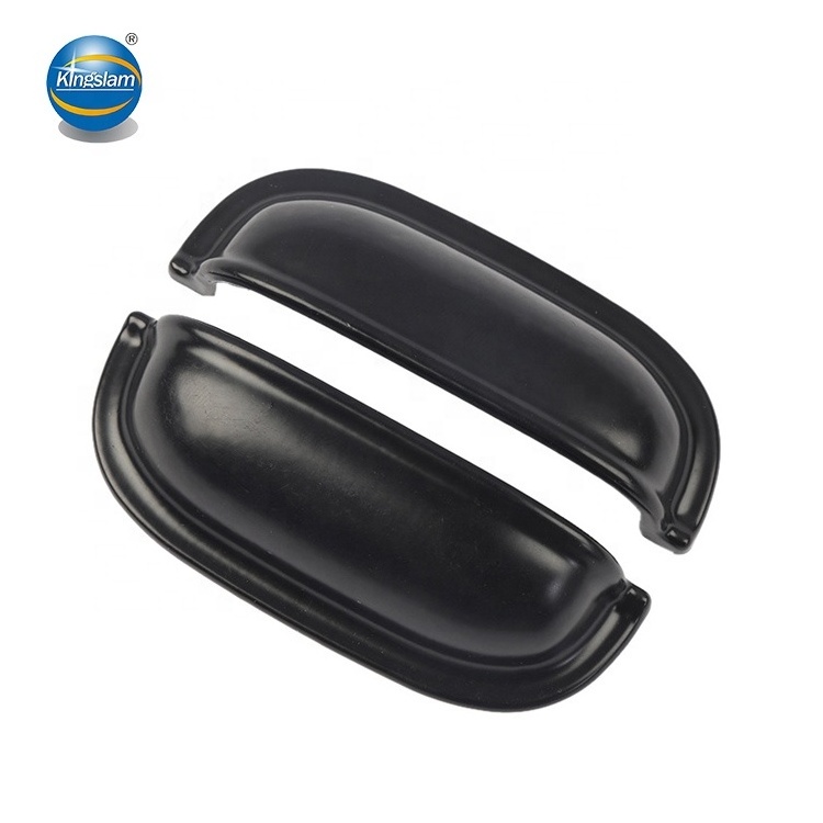 Kingslam Factory Wholesale Aluminum Cup-shaped Semicircular Drawer Pull Kitchen Cabinet Drawer Pull Cabinet Pull Black