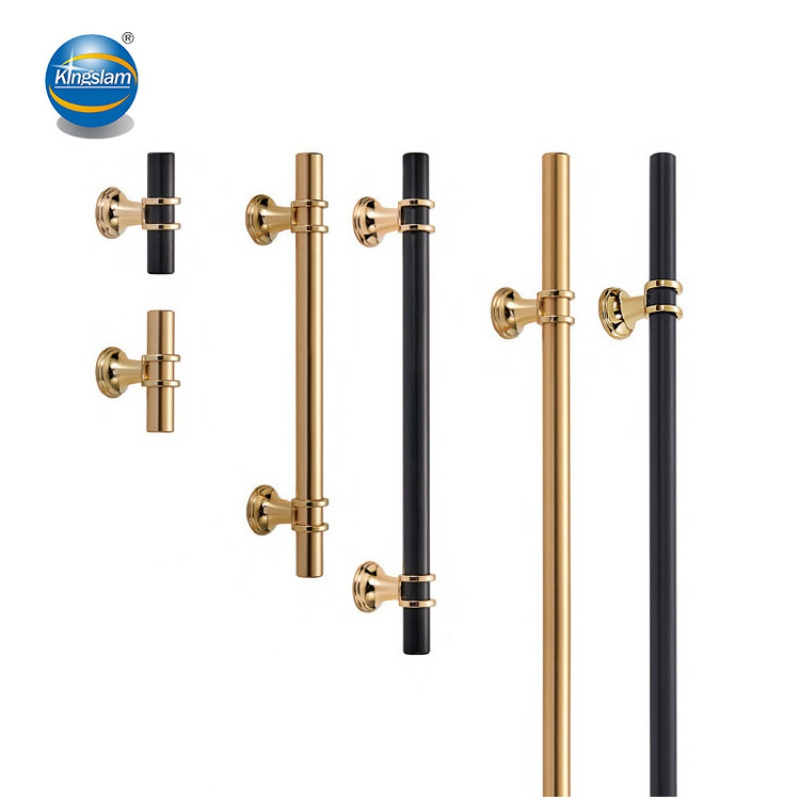 Modern Minimalist Cabinet T-shaped Door Handle American Black Gold Wardrobe Handle