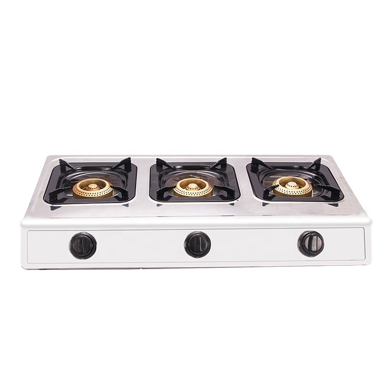 manufacturer gas stove 3 burner stainless steel table top gas stove