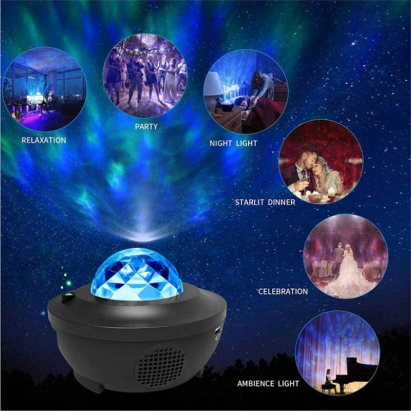 Smart Led Night Lamp Galaxy Starry Projector Light,Proyector De Galaxia Luz Luces Mini Music Speaker Laser Sky Star Projectors