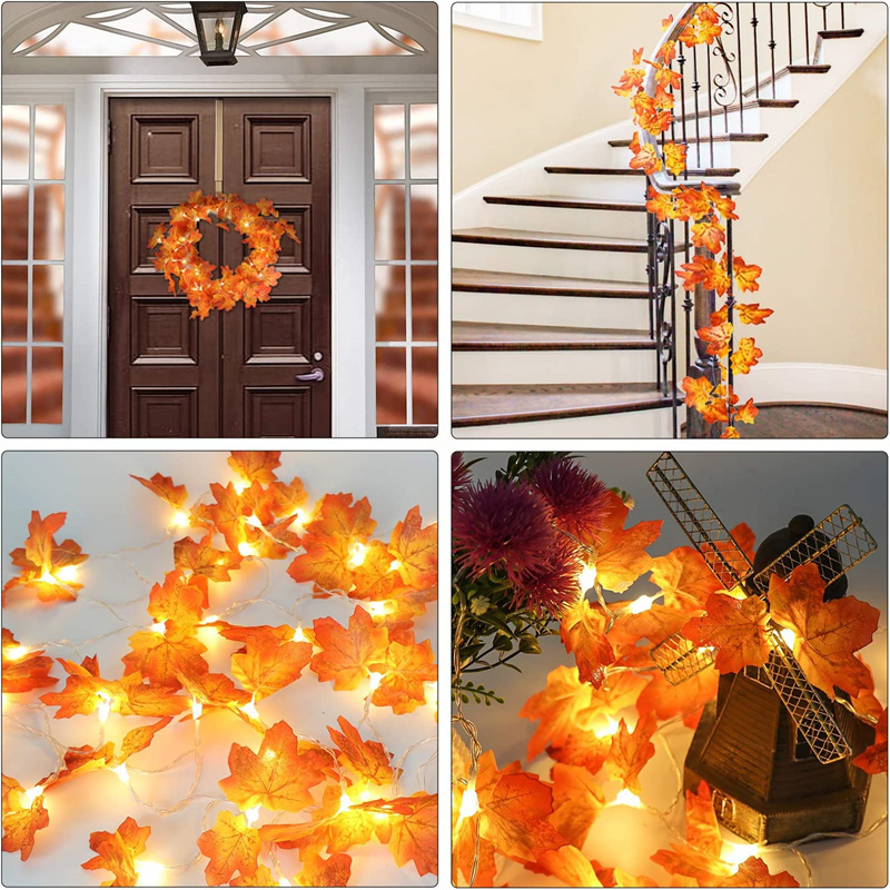 Thanksgiving Decorations Party Lighted Fall Garland Decor Halloween Day LED Fiay String Lights Autumn 2023 Thanksgiving Gifts