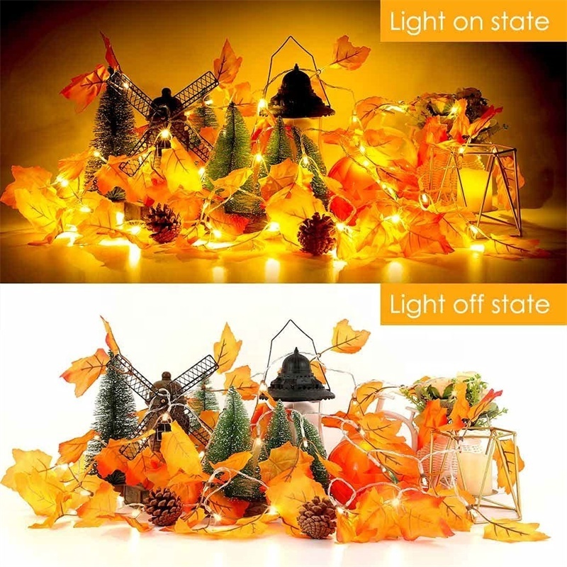 Thanksgiving Decorations Party Lighted Fall Garland Decor Halloween Day LED Fiay String Lights Autumn 2023 Thanksgiving Gifts