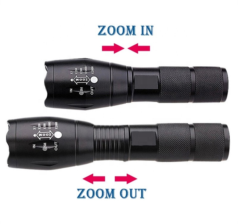 High Power Camp Waterproof Flash Light Set LED Rechargeable Tactical Torches Telescopic Tochlight Flashlight Powerful