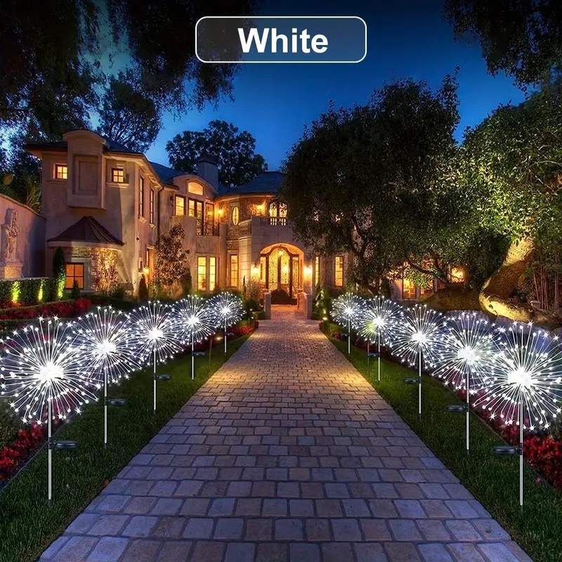 New Product Ideas 2024 Solar Fireworks Light Outdoor Garden Ornaments Patio Yard Christmas Decoration LED Solar Firework Lights