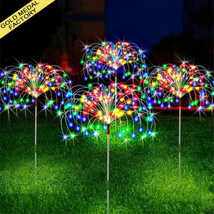 New Product Ideas 2024 Solar Fireworks Light Outdoor Garden Ornaments Patio Yard Christmas Decoration LED Solar Firework Lights