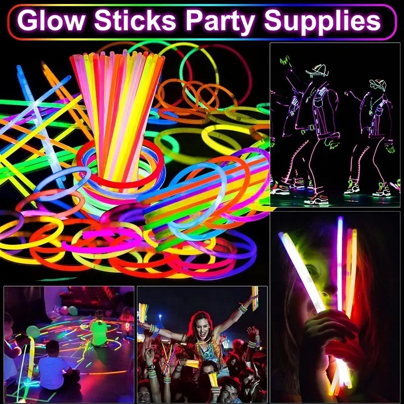 Neon Party Glow Necklaces And Bracelets Bar Concert Halloween Wedding Birthday Party Decorations Glow In The Dark Glow Sticks