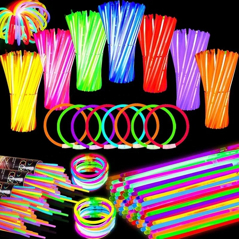 Neon Party Glow Necklaces And Bracelets Bar Concert Halloween Wedding Birthday Party Decorations Glow In The Dark Glow Sticks