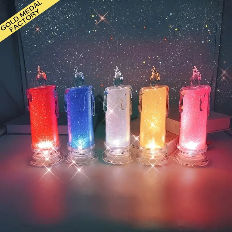 Romance Flameless Flickering Candle Warmer Lamp Diwali Christmas Bedroom Candlelight Dinner Camping Lanterns Fake Candles Lights