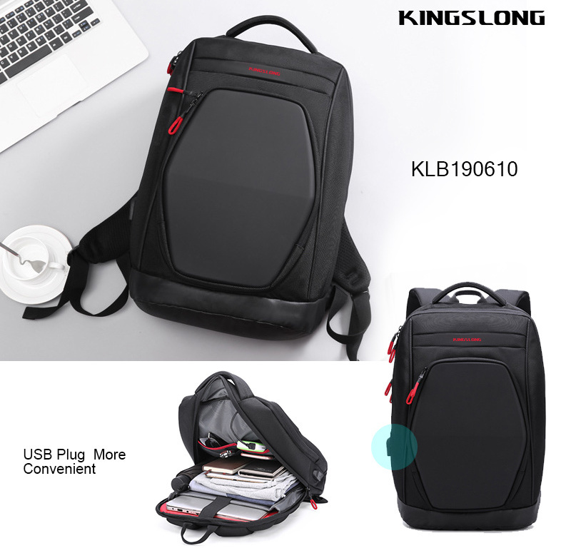 Kingslong 15.6 Inch Laptop Back Pack College Bags With 2.0 Usb Port Stylish Modern Smart Bag Computer Men Backpack