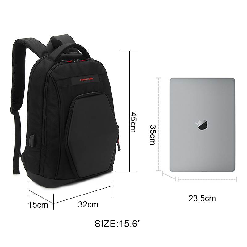 Kingslong 15.6 Inch Laptop Back Pack College Bags With 2.0 Usb Port Stylish Modern Smart Bag Computer Men Backpack