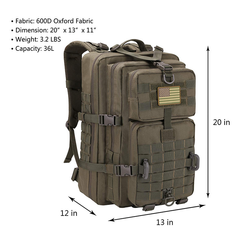 45L Tactical Backpacks waterproof large capacity Assault Pack 3 Day Bug Out Bag Hiking Rucksack Camouflage strap backpack