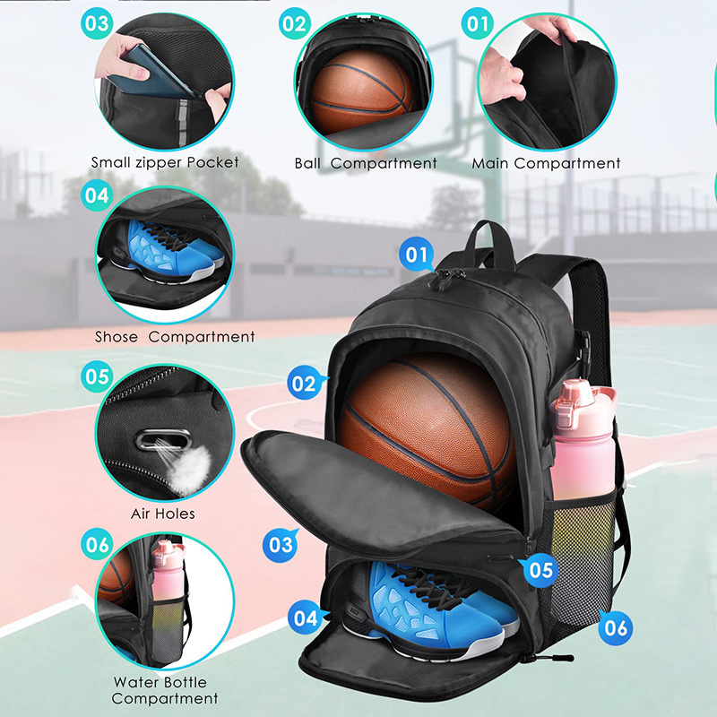 Youth Football Team Club Bagpack Gym Train Sports Soccer Basket Ball Game Bag Backpack With Shoes Compartment