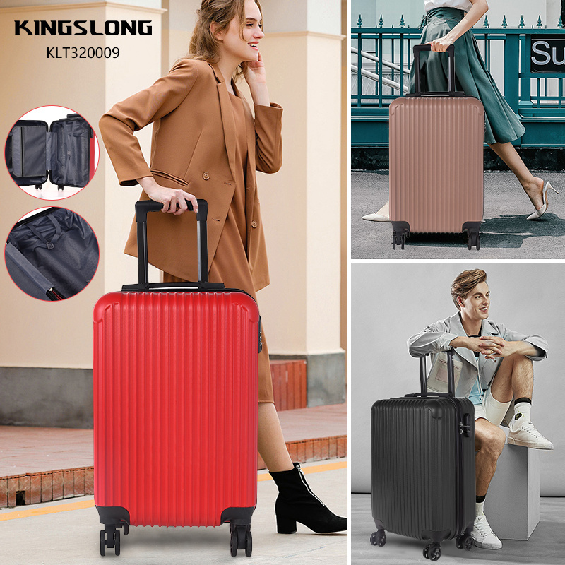 Kingslong Light weight Large capacity Travel PC luggage trolley cases suitcase with lock outdoor business set luggage suitcase