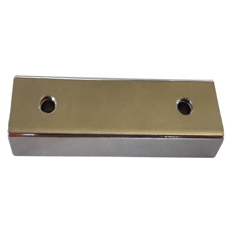 Hight Quality Block Neodymium Channel Magnet With Countersunk Hloe L40x30x5mm