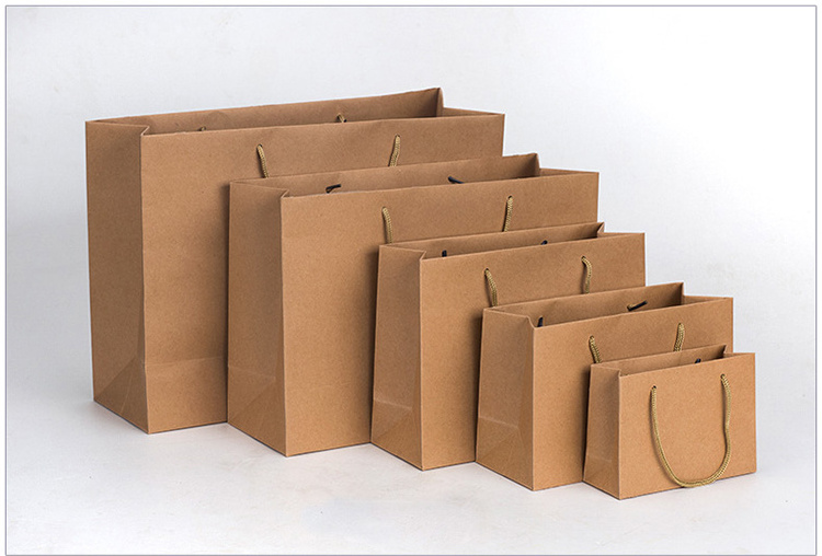 Wholesale Recycled Craft Nylon Handle Gift Black Brown White Bolsa De Papel, Custom Kraft Paper Shopping Bag With Your Own Logo