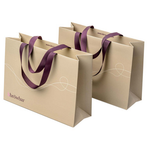 Gift Paper Shopping Bag Luxury Paper Bag Thank You Bags Factory Supply Custom Printed Luxury Kraft Paper Gravure Printing Accept