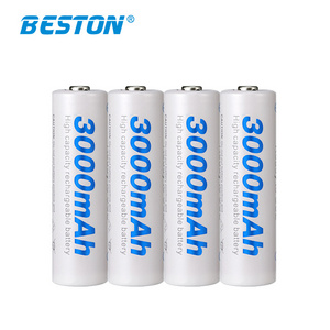 4pcs AA3.0AH battery BESTON High Capacity Ni-mh AA3000 Rechargeable Battery For Torch