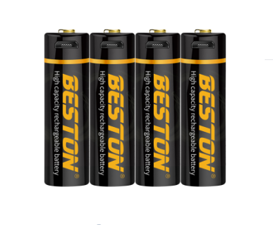 Beston 1.5V Lithium Battery Cell 3500mWh Long Lasting USB Rechargeable Double A Li-ion Batteries