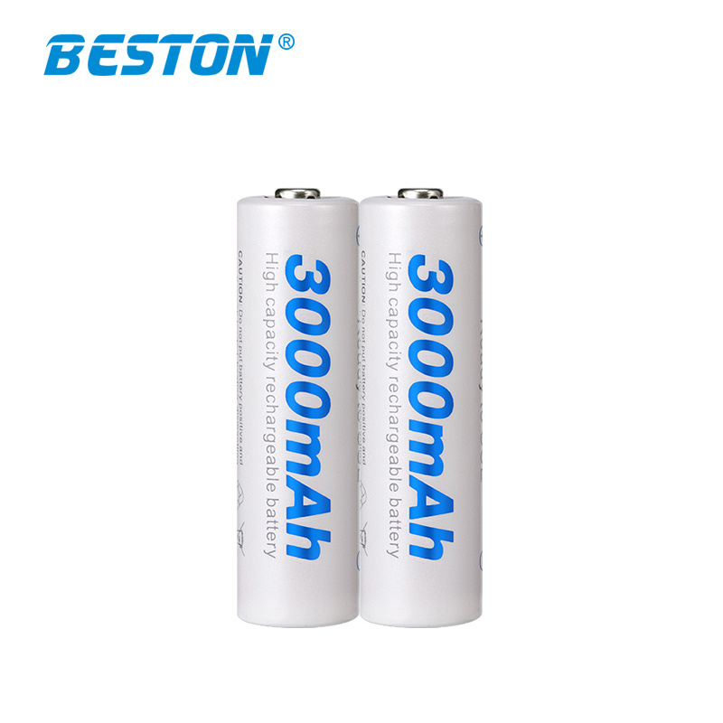 4pcs AA3.0AH battery BESTON High Capacity Ni-mh AA3000 Rechargeable Battery For Torch