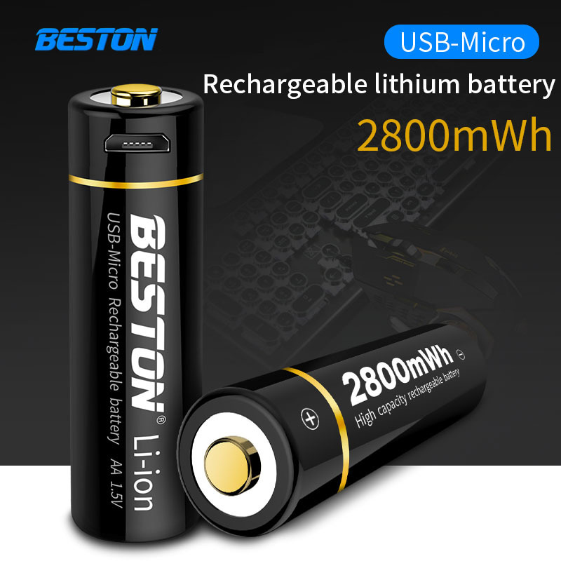 BESTON 1.5V Li-ion Battery Constant Voltage Fast Charge No.5  AA Li-ion Battery 2800mWh for Electric Remote Control