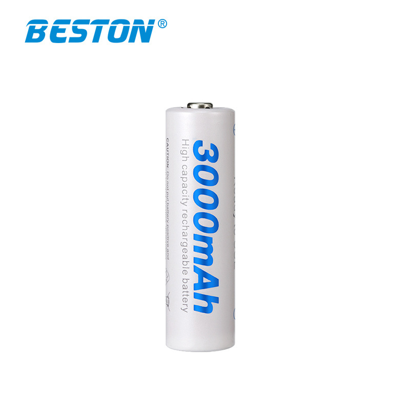 4pcs AA3.0AH battery BESTON High Capacity Ni-mh AA3000 Rechargeable Battery For Torch