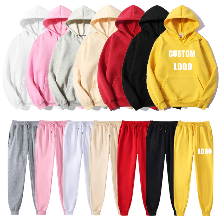 100% Cotton Sweatpants And Hoodie Set Custom Tracksuits Track Suit For Men Sweatsuit Blank Sweat Suits Jogging Men Jogger Set