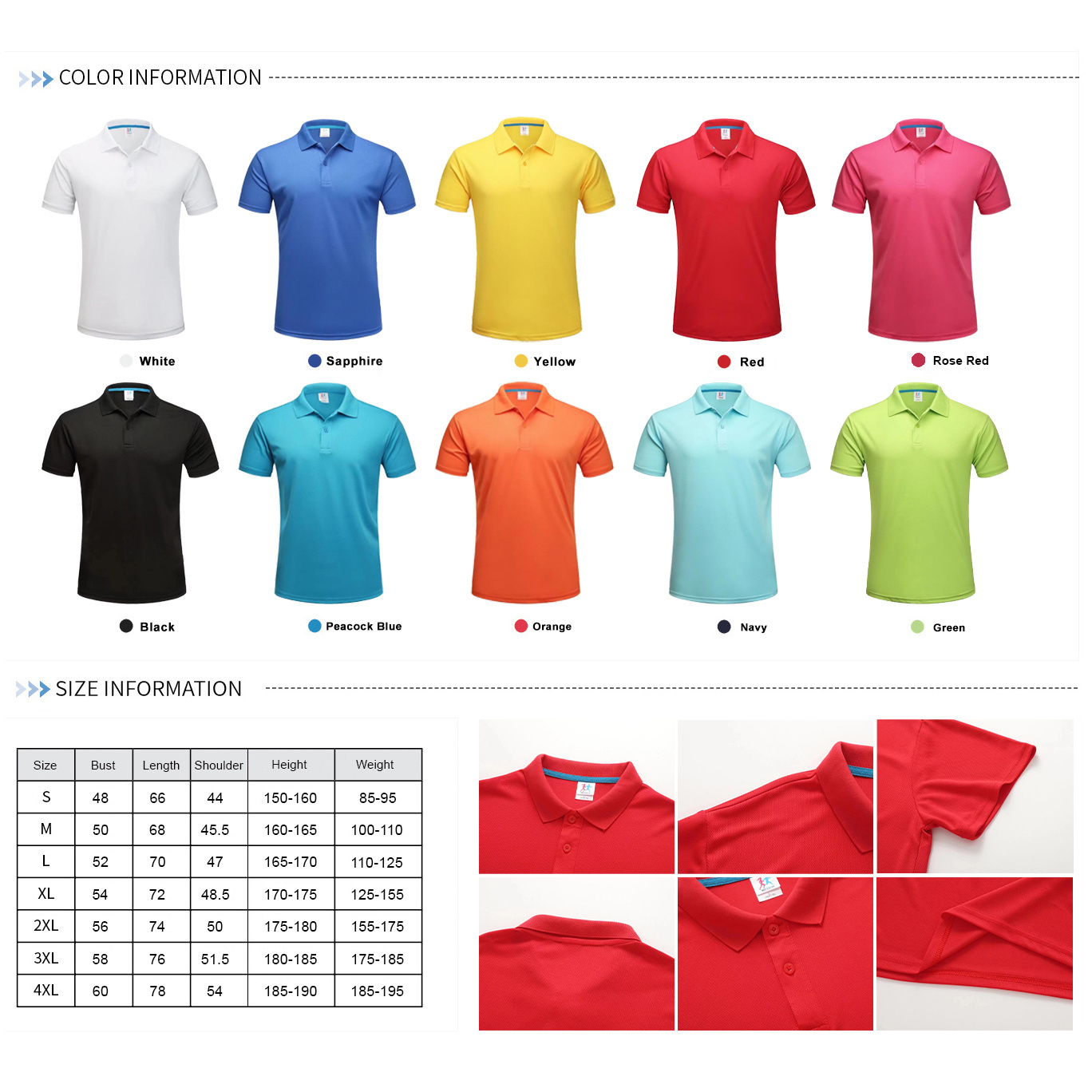 Custom Golf Polo Shirt Dry Fit 100% Polyester T Shirt Sublimation Blank Polo Tshirt T-shirt Plus Size Men's Polo Shirts For Men