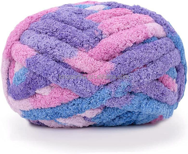 Super Chunky Chenille Yarn Soft Arm Knitting Crocheted Blanket Yarn Giant Knit Baby Blanket Chenille Tube Yarn