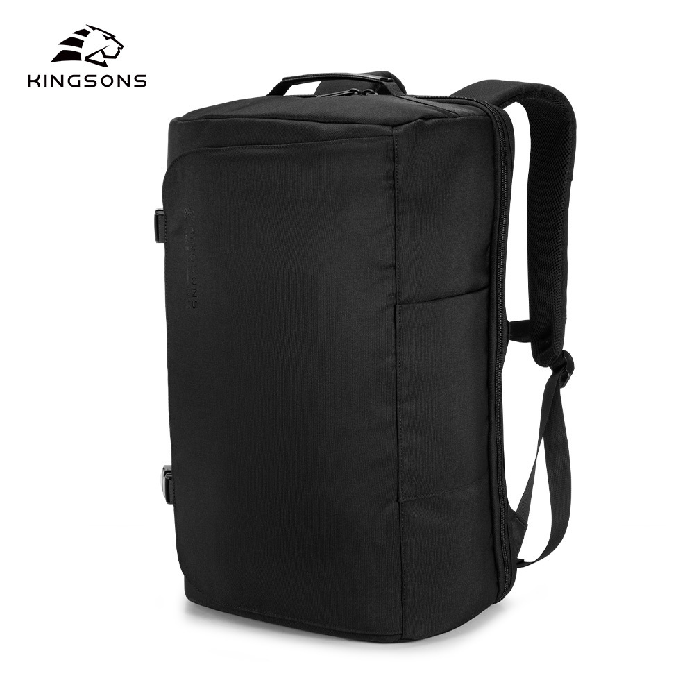 RPET travel laptop backpack with trolley belt waterproof recycle polyester two buckle side open design backpacks men bags pack