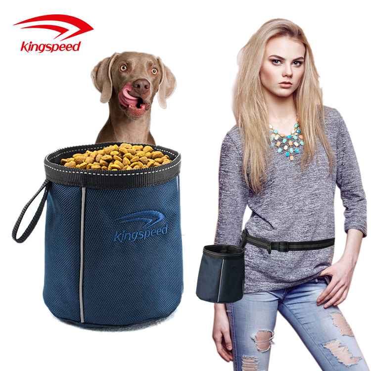 Design Waterproof Nylon Fabric Hadns Free A Dog Bag Treat Pouch For Training