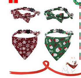 Factory wholesale logo custom various holiday fashion pattern breakaway buckle bow tie christmas dog collar