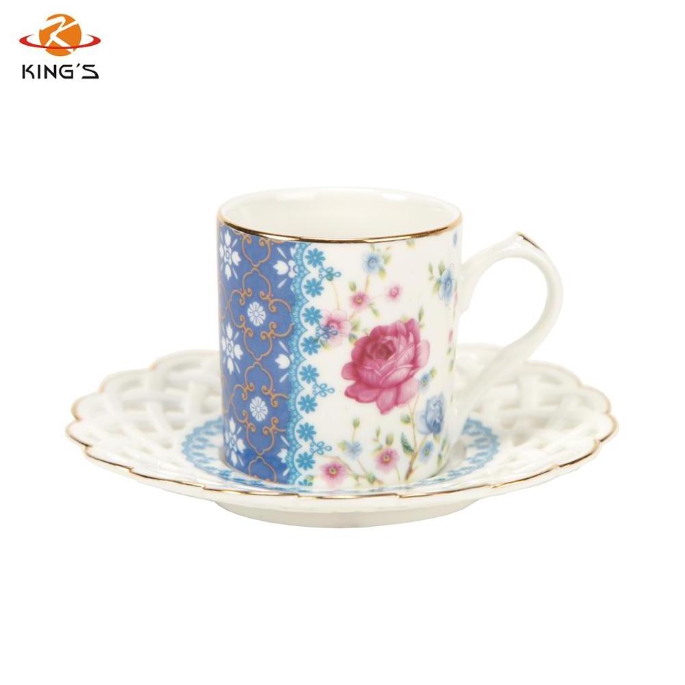 New Turkish kitchen accessories Arabic ceramic coffee cup and saucer