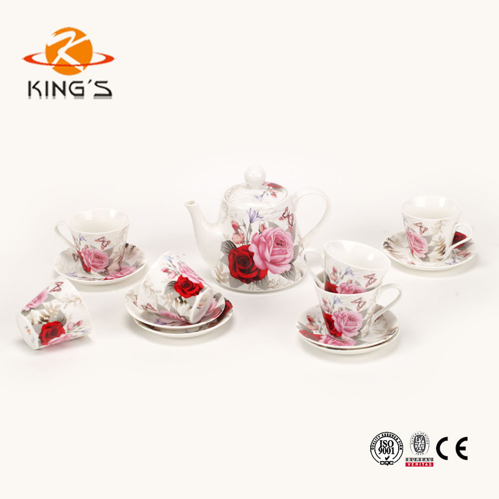 Wholesale 13 pcs ceramic afternoon tea set