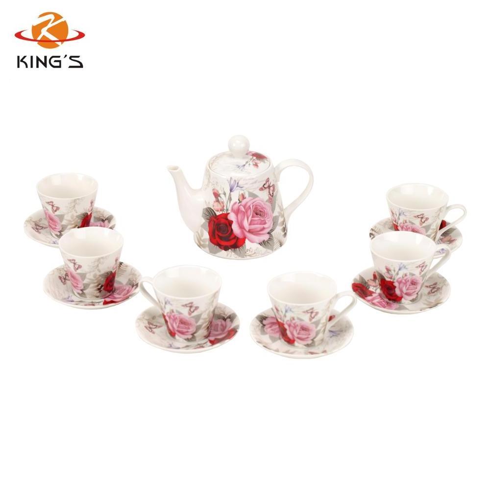 Wholesale 13 pcs ceramic afternoon tea set