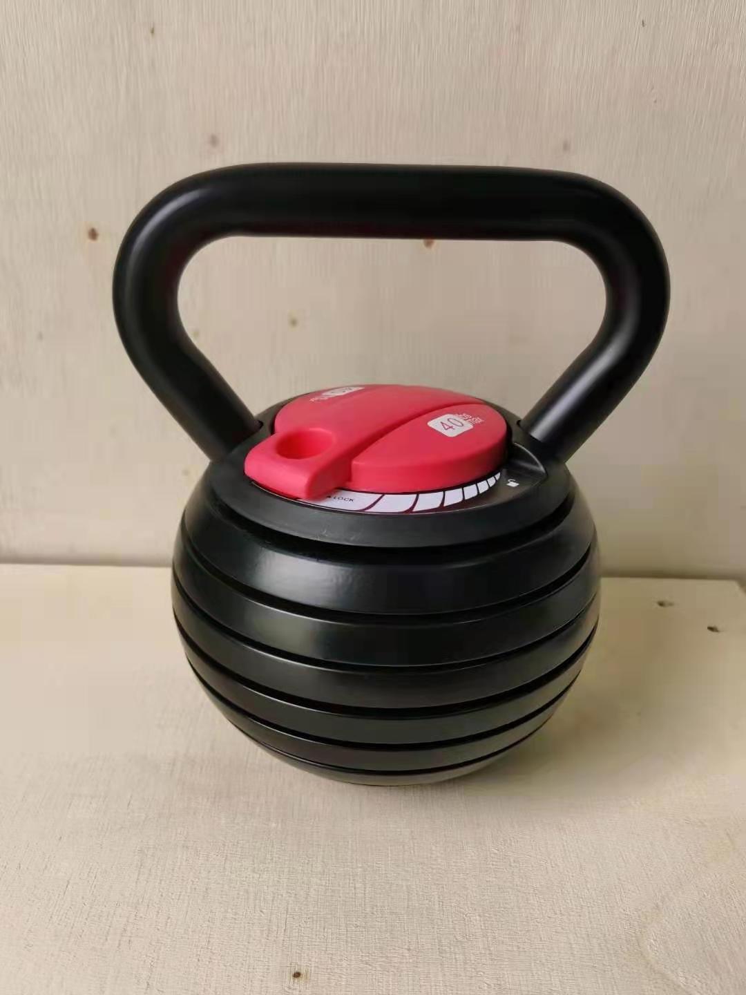 2023 Hot Selling High Quality 40 LB Cast Iron Adjustable Kettlebell With Customized Logo And Color cast iron kettlebell