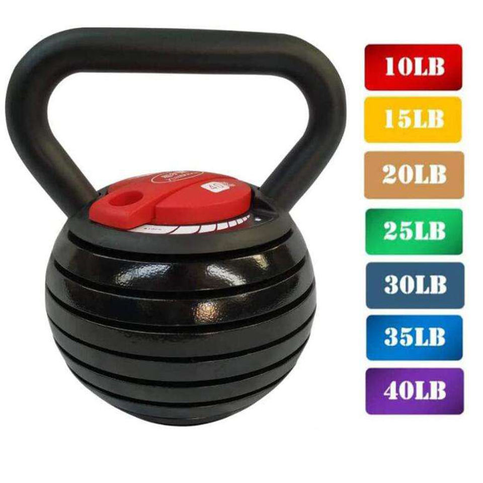 Adjustable Kettlebell Set 10 -40 LB Home Gym Office cast iron kettlebell Soft Base Kettle Bells Weight Set Strength Training