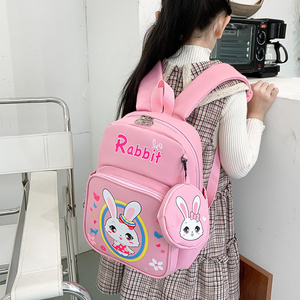 Hot Selling Oxford funny Small School Bag Cute rabbit Pattern printing Kids Backpack For Girls Boys