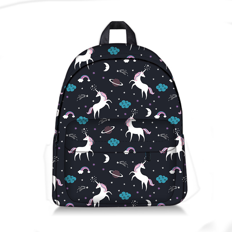 Customized College Teenage Students Animal  Backpack Digital Printing School Bag Cute Cartoon Unicorn Backpack for girls