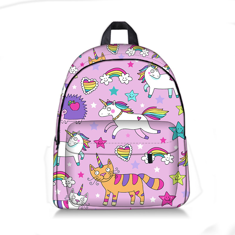 Customized College Teenage Students Animal  Backpack Digital Printing School Bag Cute Cartoon Unicorn Backpack for girls